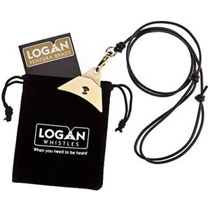 Logan Ventura Messing Fluitje (Fluitje en lederen koord lanyard)