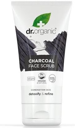 Dr. Organic Doe Gezichtsscrub met actieve kool 125 ml.
