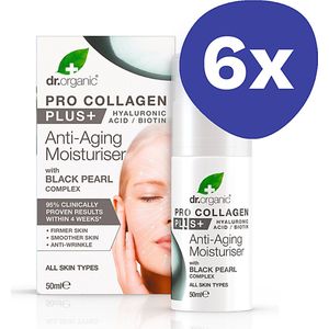 Dr Organic Pro Collageen Anti-Veroudering Dagcreme - Black Pearl (6x 50ml)