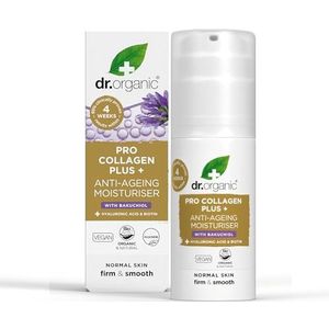 Dr Organic Pro Collagen Plus Bakuchiol, Hyaluronic Acid, Biotin, Healthy-Aging, Wrinkles, Dry & Sensitive Skin, Natural, Vegan, Cruelty-Free, Paraben & SLS-Free, Organic, 50ml