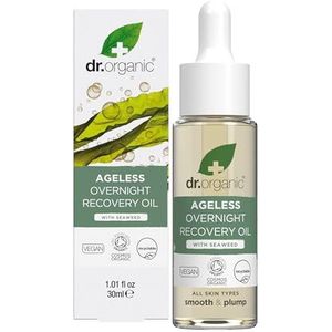 Dr Organic Ageless Herstellende Nachtolie met Biologische Zeewier, Fijne Lijntjes, Rimpels, Dierproefvrij, Zonder Parabenen & SLS, Gerecycled & Recyclebaar, Gecertificeerd Biologisch, 30ml