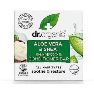 Dr Organic Shampoo en conditioner met aloë vera en shea, rustgevend, alle haartypes, nieuw, plasticvrij, natuurlijk, veganistisch, dierproefvrij, parabenenenvrij en vrij