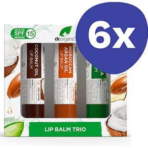 Dr Organic Lippenbalsem Trio (6 sets)