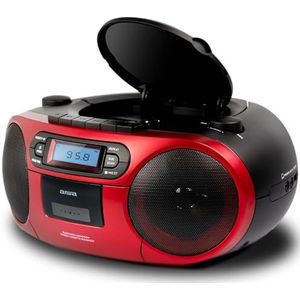 Aiawa Boombox BBTC-550MG ROJO CASETE/CD/USB/BT/MP3/FM PLL/AUX IN 3,5 mm/2 x 3 W BBTC-550RD