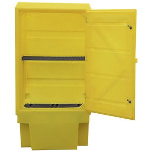 Milieukast van PE, opvangcapaciteit 225 l, 1 bakrooster, 1 glasvezelversterkt legbord, h x b x d = 1835 x 920 x 740 mm