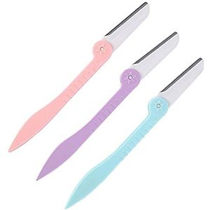 Glamza 3 Pack Wenkbrauw Shaper Scheermes & Dermaplaning Veilig Pijnloos Draagbare Vrouwen Scheerapparaat Trimmer Tool Grooming Kit
