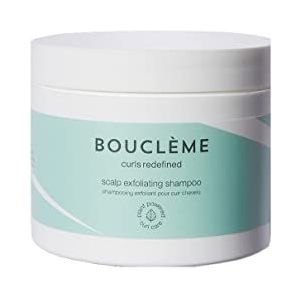 Bouclème Scalp Exfoliating Shampoo, peeling-shampoo, reinigt en hydrateert, haarverzorging voor glans en gezonde groei met gehydrateerde ricinusolieparels en grapefruit, 100 ml