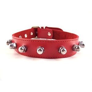Rouge Garments - BDSM halsband met metalen knopen, rood, 1 stuk