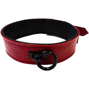 Plain Collar - BDSM - Burgundy - Leather - Rouge Garments
