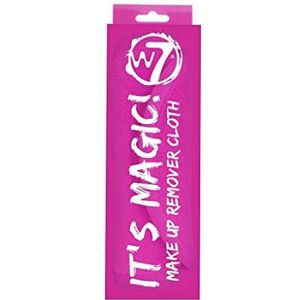 W7 It's Magic Make-up verwijderende gezichtsdoek, roze herbruikbare microvezeldoek voor het reinigen, eenvoudig water gebruiken, dierproefvrij, gezichtsmake-up verwijderende reinigingsdoek