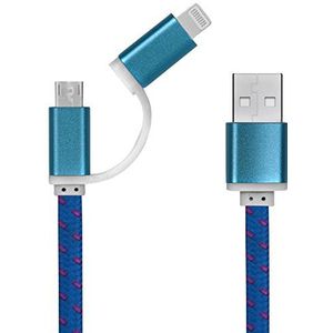 ThumbsUp 2-in-1 USB-oplaadkabel (20cm) - iPhone Lightning en Micro USB