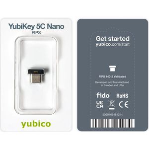 Yubico - YubiKey 5C Nano - Beveiligingssleutel - USB-C - IP68 - Waterdicht