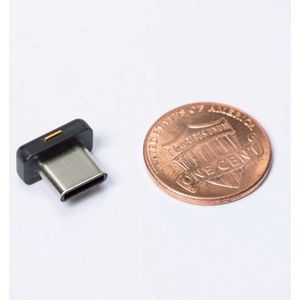 Yubico - YubiKey 5C Nano - Beveiliging van Notebooks - Zwart - Zilver