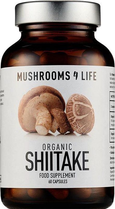 Mushrooms4Life - Shiitake Biologische Capsules - 60 Stuks - Vegan - Zonder Toevoegingen