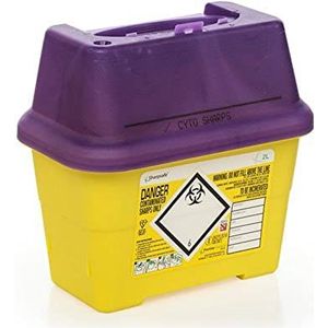Frontier 41405420 Paarse Deksel Sharps Naaldafvalbak, 2 L