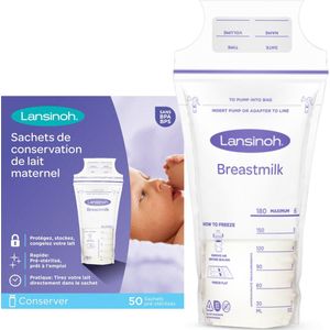 Lansinoh - Zakjes voor Bewaren van Moedermelk - 50 Stuks - Wit