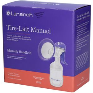 Lansinoh - Handmelkpomp - Lichte - Stille - Met Easy-Express-handgreep - Inclusief Moedermelkzakken