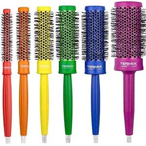 Termix - C-Ramic Pride - Set van 6 Haarborstels - Diverse Diameters - Zwart