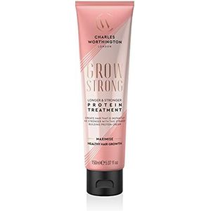 Charles Worthington Grow Strong Langere & Sterkere Eiwitbehandeling, Haargroeiserum voor fijn haar, Haarherstelproducten voor dames en heren, Salonhaarreparatie, 150 ml