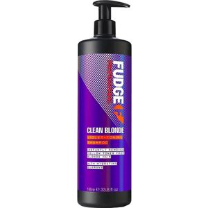 Fudge Clean Blonde zilvershampoo met pomp - 1000 ml