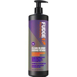 Fudge - Clean Blonde Damage Rewind - Violet-Toning Shampoo - 1000 ml