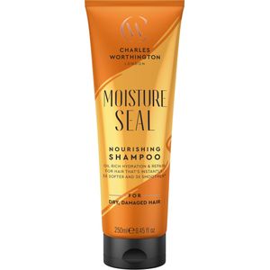 Charles Worthington Moisture Seal voedende shampoo, kokos-, argan- en macadamia-olie, salonshampoo voor diep vocht, 250 ml