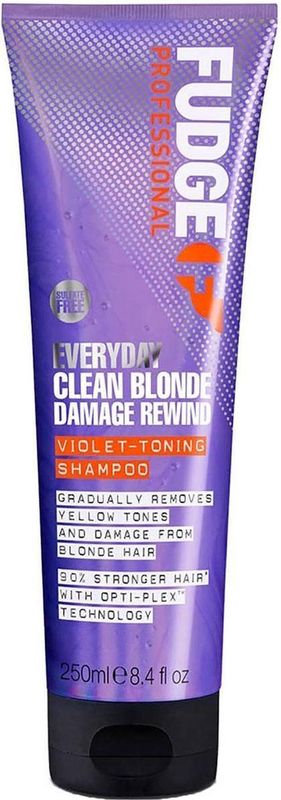 Fudge - Everyday Clean Blonde Damage Rewind Shampoo - 250 ml - Violette Pigmenten