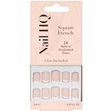 Nail HQ - Square French Nails - 24 Stuks - Inclusief 2 ml Lijm