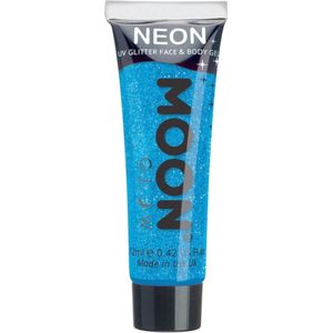 Moon Glow - Neon UV-glitter Gezichts- en Lichaamsgel - Blauw - 12 ml