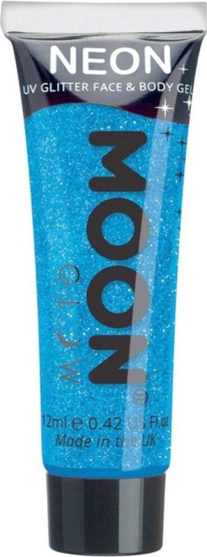Moon Glow - Neon UV-glitter Gezichts- en Lichaamsgel - Blauw - 12 ml