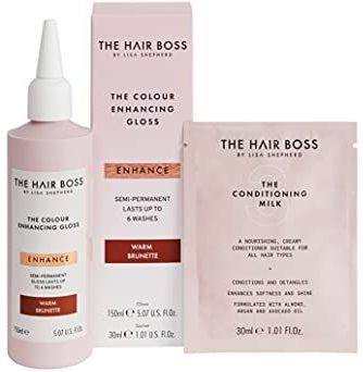 The Hair Boss _By Lisa Shepherd The Colour Enhancing Gloss lightener highlighting warm shade of donker hair Warm Brunette 150ml