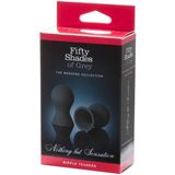 Fifty Shades Nipple Suckers - Siliconen Tepelzuigers - Zwart