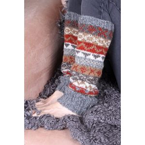 Pachamama - Wollen beenwarmers met ingebreide patronen - Grijs - Finisterre - Slim Fit - Fair trade - 100% wol