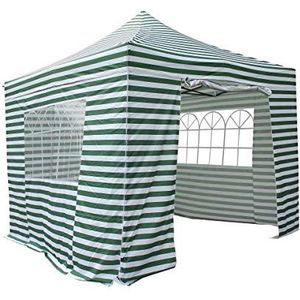 AllSeasonsGazebos 3 x 3 m, robuust, volledig waterdicht, premium paviljoen en 4 zijpanelen (wit en groen)