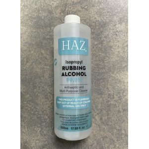 HAZ ISOPROPYL RUBBING ALCOHOL 99.9% FIRST AID ANTISEPTIC 500ML