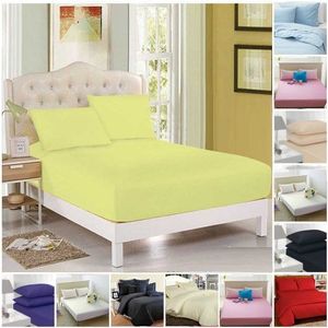 Hoeslaken: Percale Plain Gekleurde Luxe Gekamd Niet Ijzer Single Double King (Eenpersoon, Citroen)