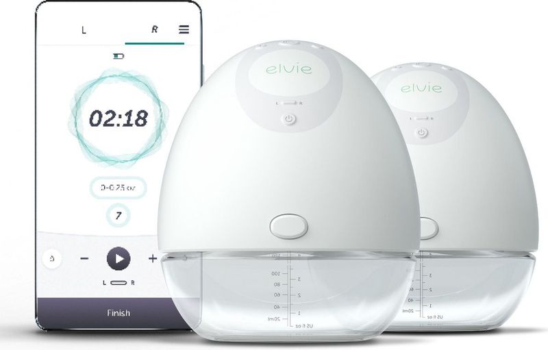 Elvie Pump  Dubbele Elektrische Borstkolf - Draagbaar - Hands-free - Geluidsloos - incl. 4 flessen