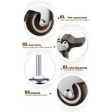 GBL - Zwaarlast Zwenkwielen - Zilver - 50 mm - 4 Stuks - Tot 200 KG Draagvermogen