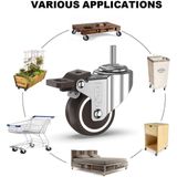 GBL - Zwaarlast Zwenkwielen - Zilver - 50 mm - 4 Stuks - Tot 200 KG Draagvermogen