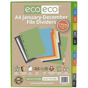 eco-eco A4 50% gerecycled januari - december File Dividers, eco081