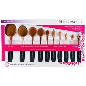 Brushworks Luxurious Oval Brush Set  10 stk.