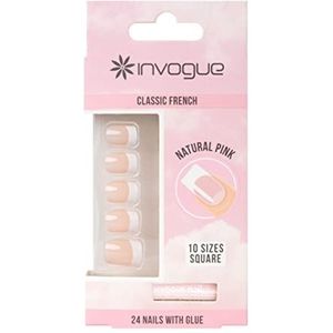 Invogue Classic French Square Nails Natural Pink 24 st