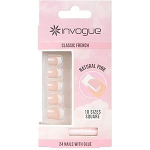 Invogue - Classic French Square Nails - Roze - 24 stuks