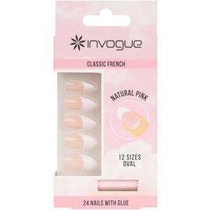 Invogue Classic French Oval Nails Natural Pink 24 st