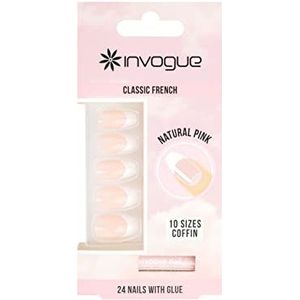 Invogue Classic French Coffin Nails Natural Pink 24 st