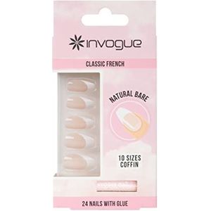 Invogue Classic French Coffin Nails Natural Bare 24 st