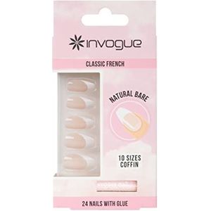 Invogue - Classic French Coffin Nails - Natuurlijk - 24 stuks