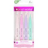 Brushworks Combinatie pincet 4-delige set, pastelkrijt in roze en violet