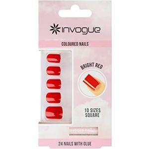 Invogue Classic Square Nails Bright Red 24 st + 2 ml