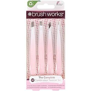 Brushworks HD pincet, wit, 4 stuks